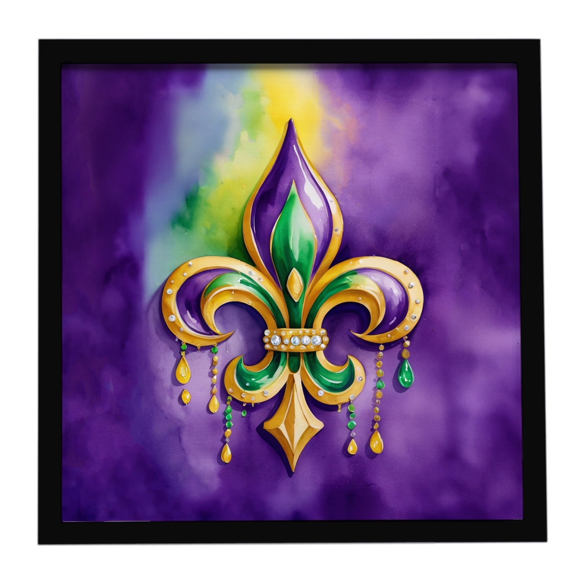 DAC5229MFP88 8 x 8 in. Fleur-de-lis Mardi Gras Framed Metal Print