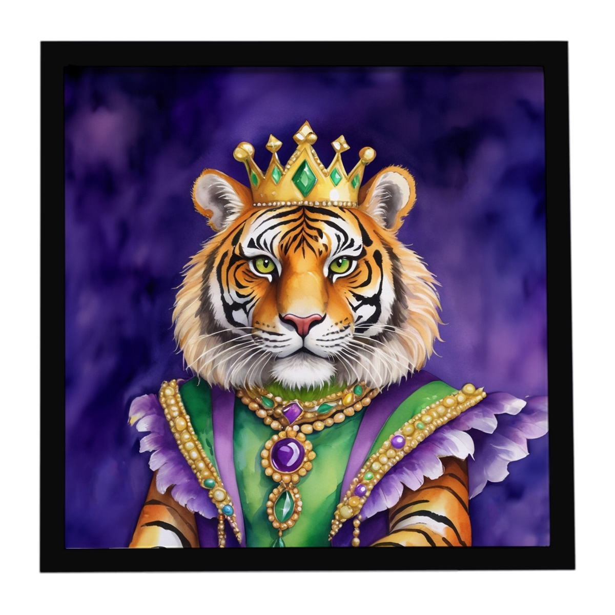 DAC5248MFP88 8 x 8 in. Tiger the King of Mardi Gras Framed Metal Print