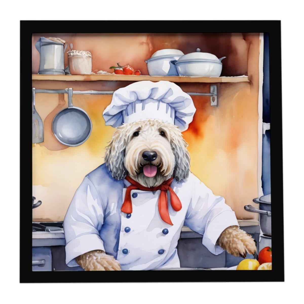 DAC6274MFP88 8 x 8 in. Komondor The Chef Framed Metal Print