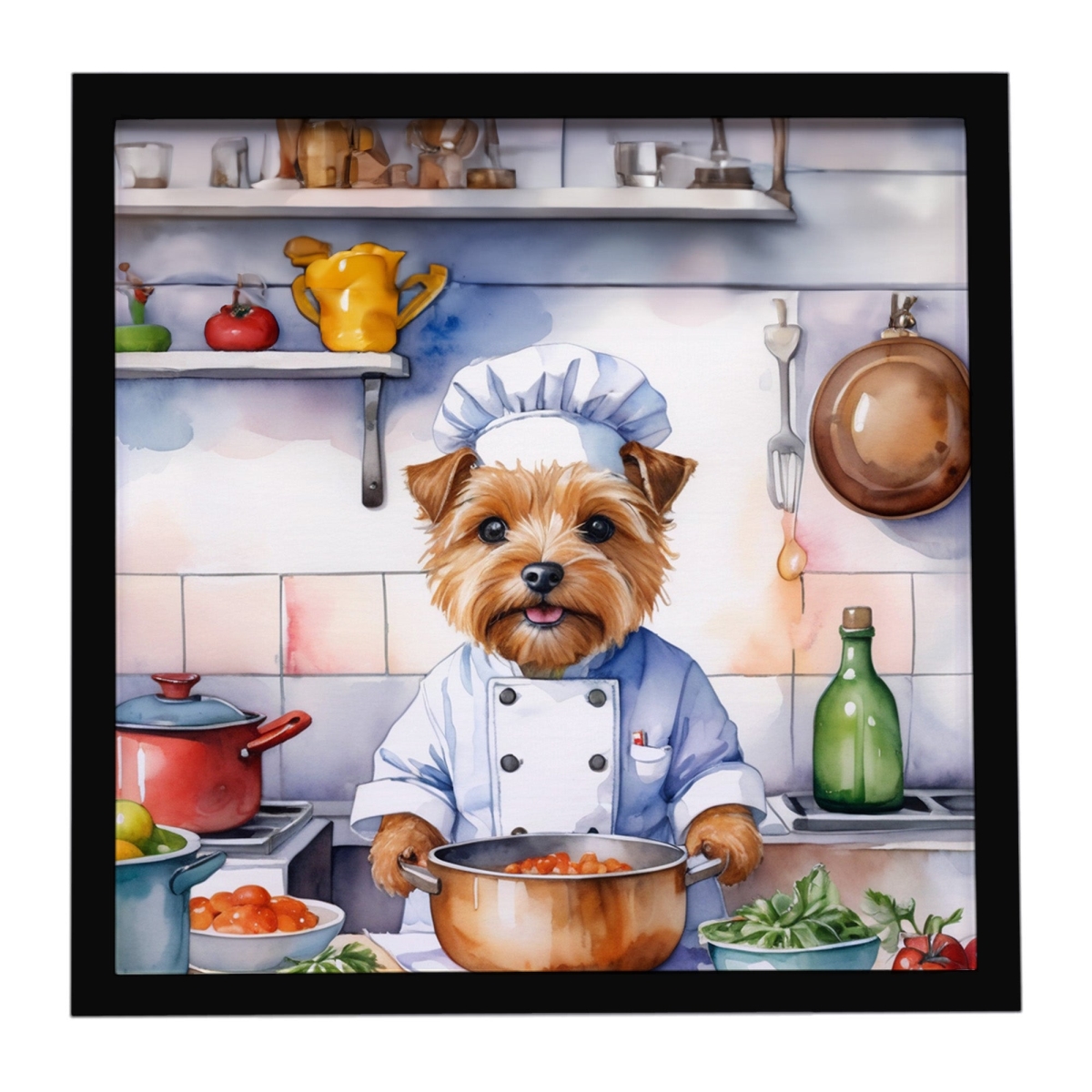 DAC6290MFP88 8 x 8 in. Norfolk Terrier The Chef Framed Metal Print