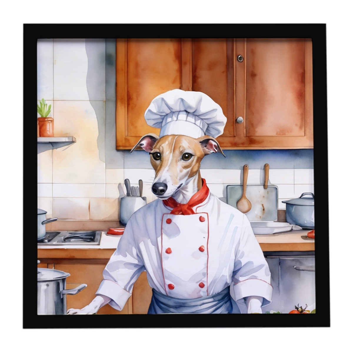 DAC6341MFP88 8 x 8 in. Whippet The Chef Framed Metal Print