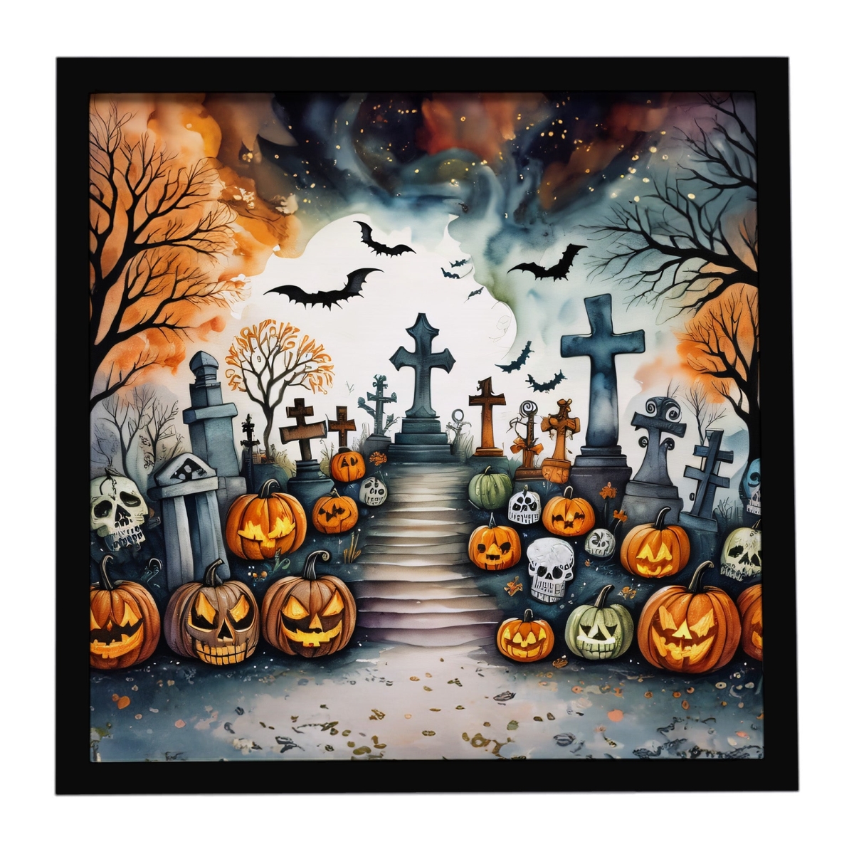 DAC2237MFP88 8 x 8 in. Day of the Dead Spooky Halloween Framed Metal Print
