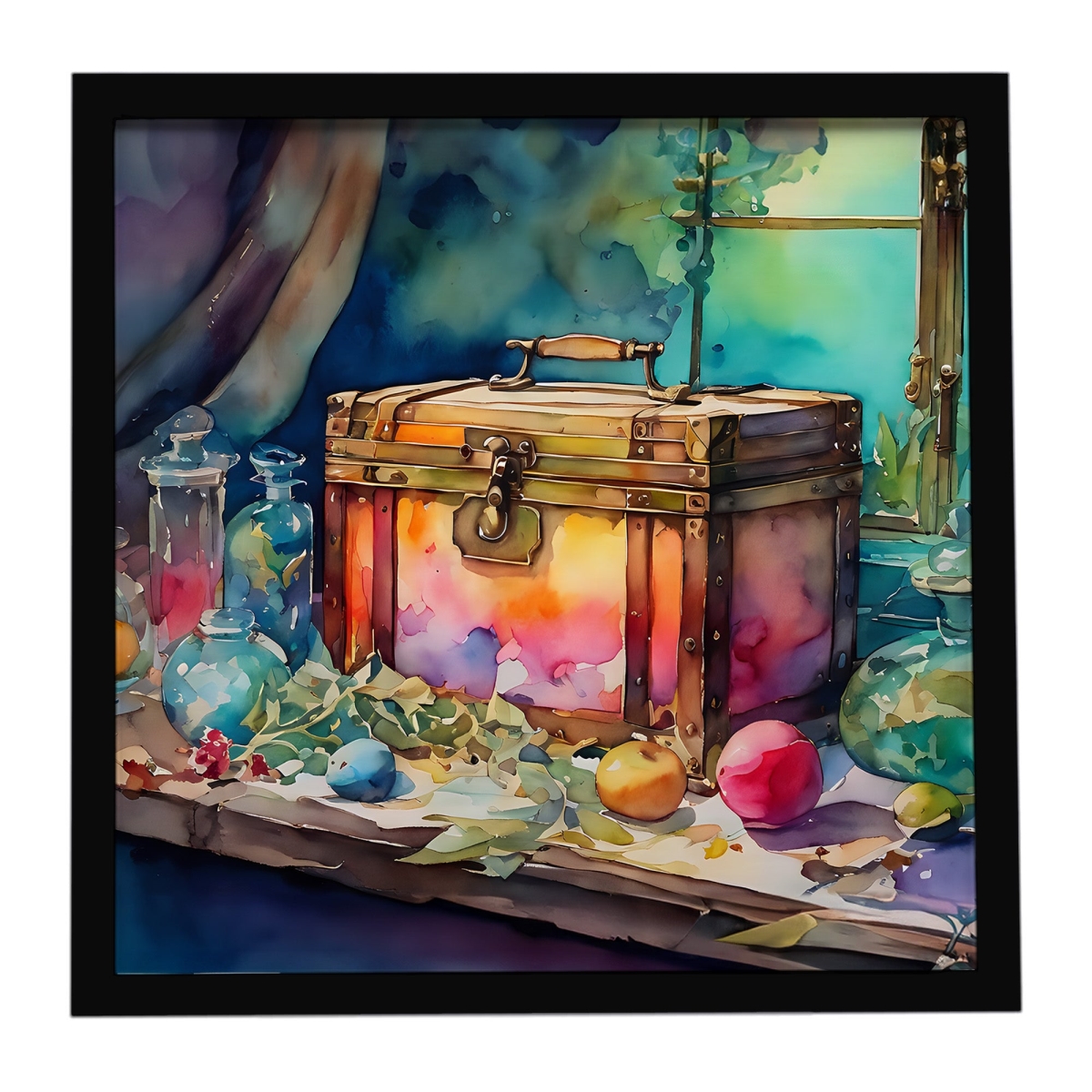 DAC2837MFP88 8 x 8 in. Treasure Chest Framed Metal Print