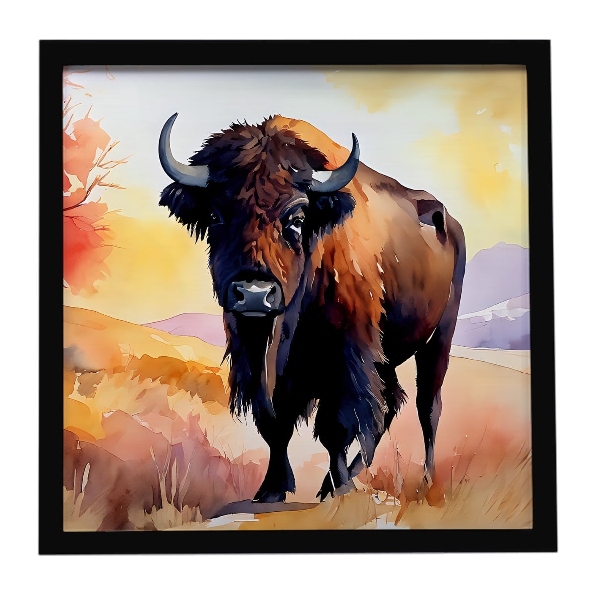 DAC2872MFP88 8 x 8 in. American Bison Framed Metal Print