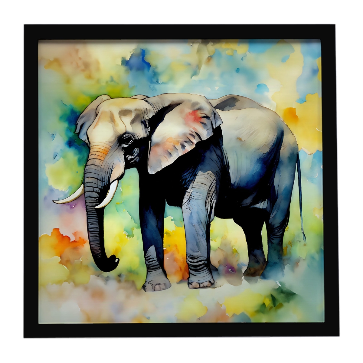 DAC2905MFP88 8 x 8 in. Elephant Framed Metal Print