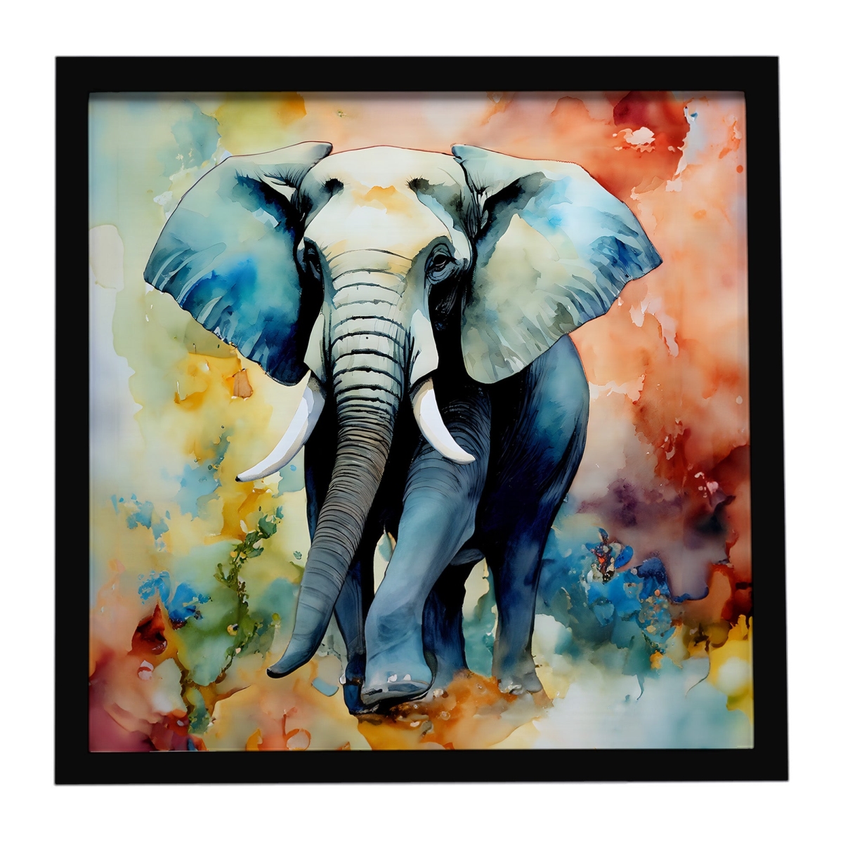 DAC2910MFP88 8 x 8 in. Elephant Framed Metal Print