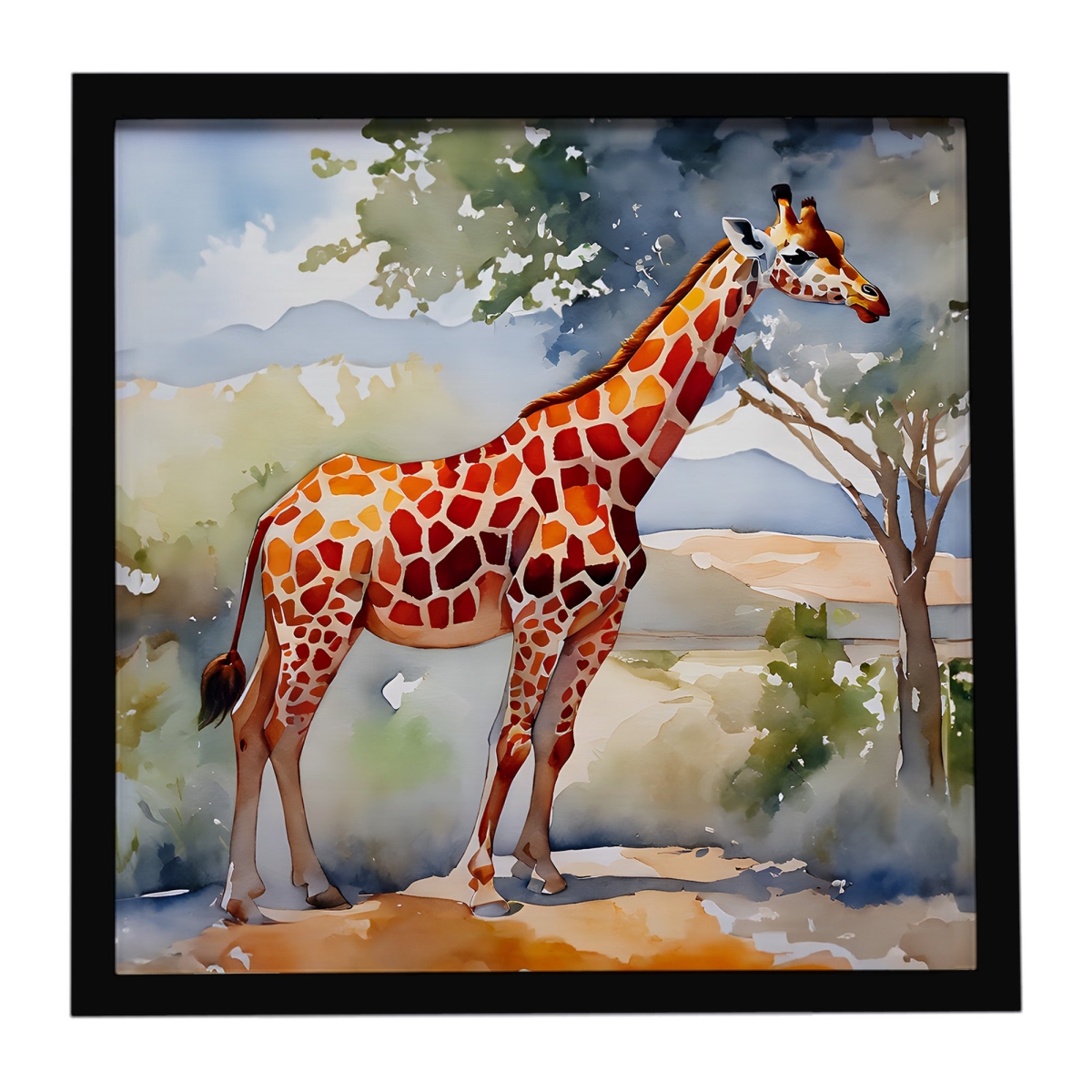 DAC2912MFP88 8 x 8 in. Giraffe Framed Metal Print