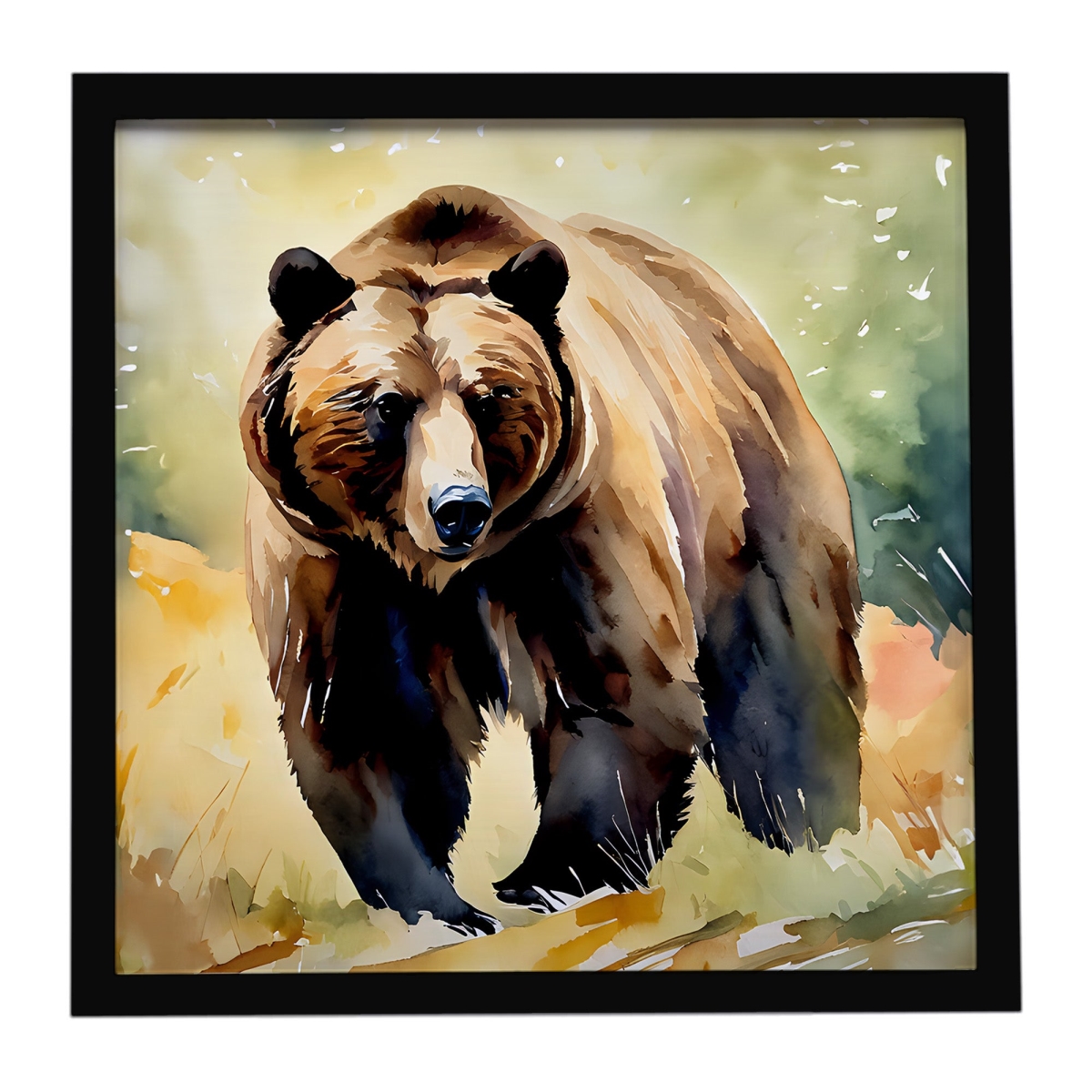 DAC2925MFP88 8 x 8 in. Grizzly Bear Framed Metal Print