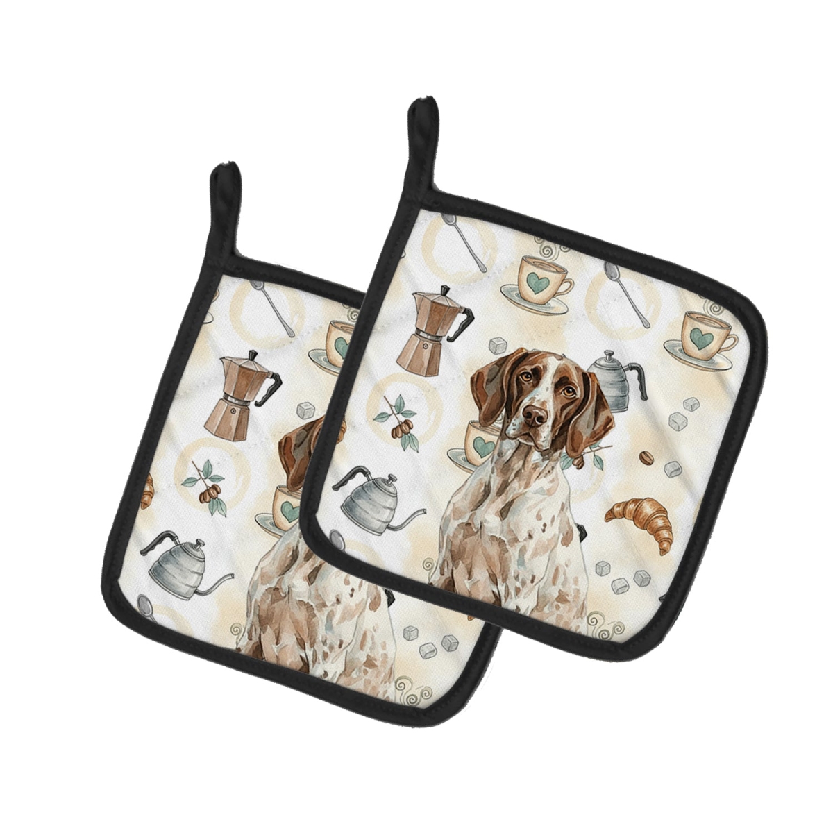 Picture of Carolines Treasures WDK7448PTHD 7.5 x 7.5 in. German Shorthaired Pointer Coffee Bar Pair of Pot Holders