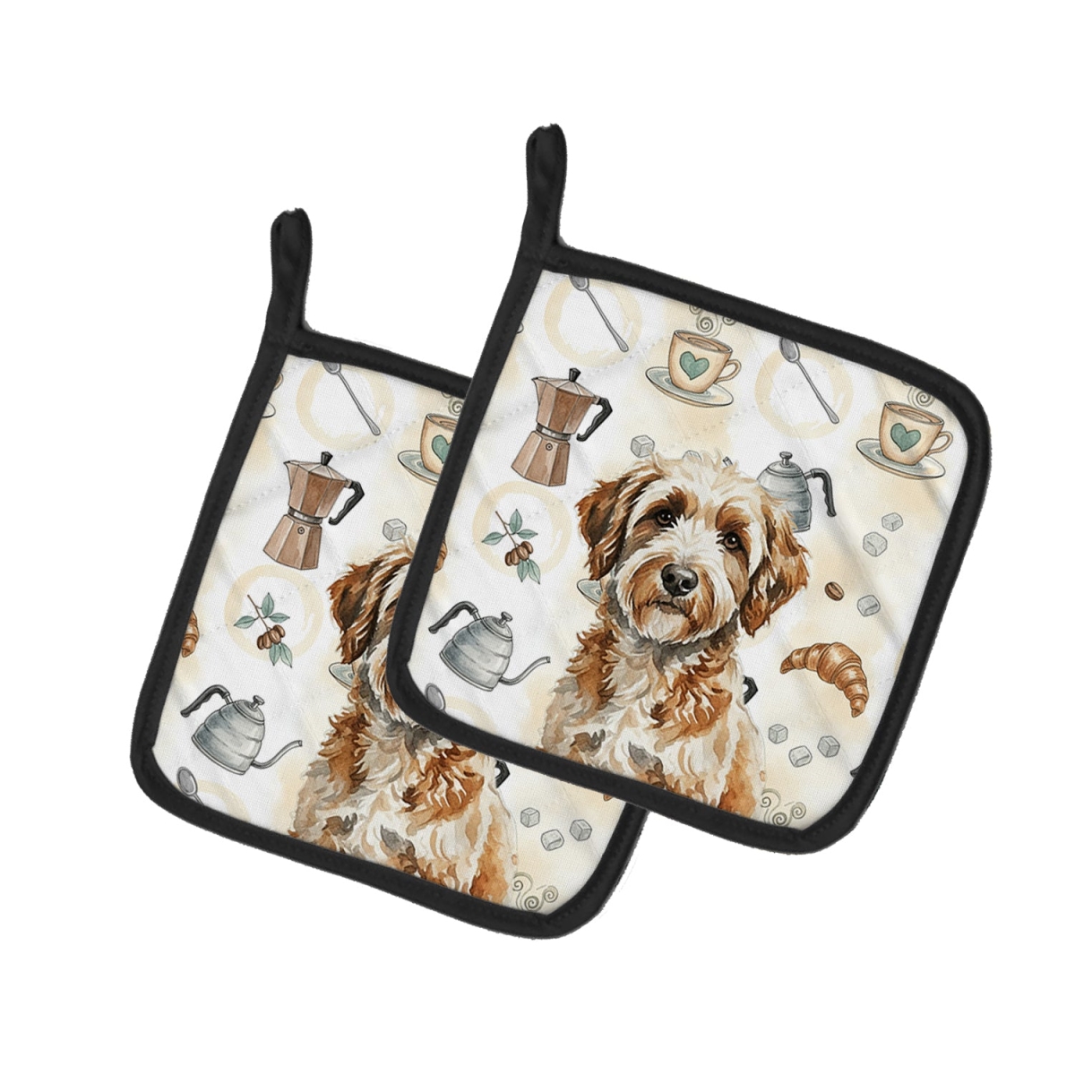 Picture of Carolines Treasures WDK7495PTHD 7.5 x 7.5 in. Lagotto Romagnolo Coffee Bar Pair of Pot Holders