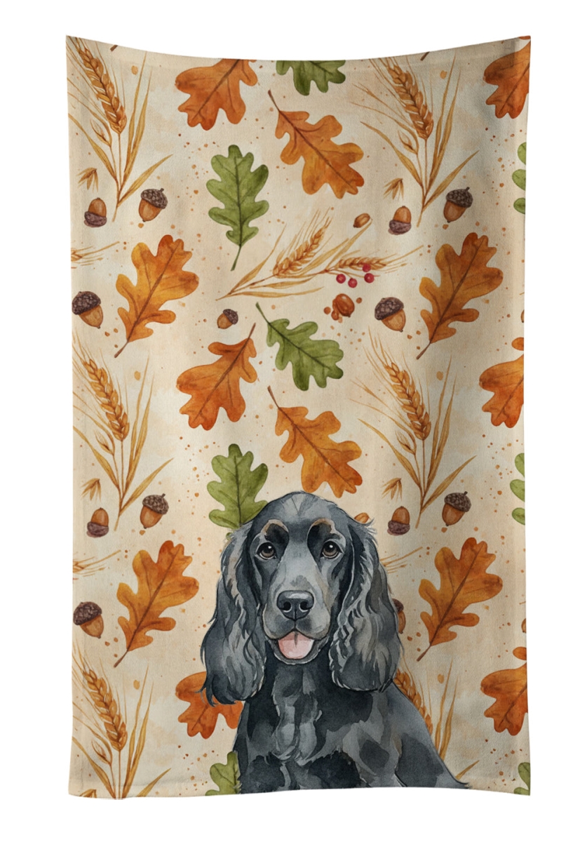 WDK7781KTWL 25 x 15 in. Black Cocker Spaniel Heirloom Fall Kitchen Towel