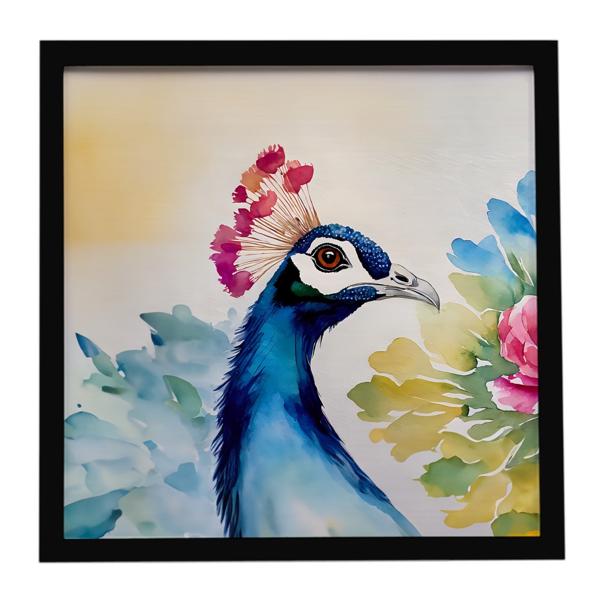 DAC3254MFP88 8 x 8 in. Peacock Framed Metal Print