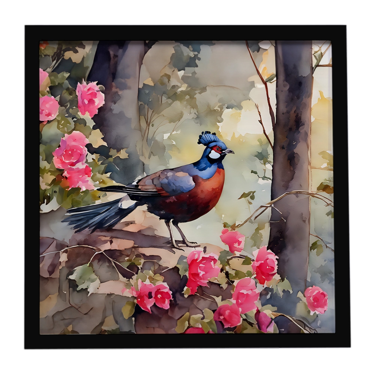 DAC3259MFP88 8 x 8 in. Pheasant Framed Metal Print