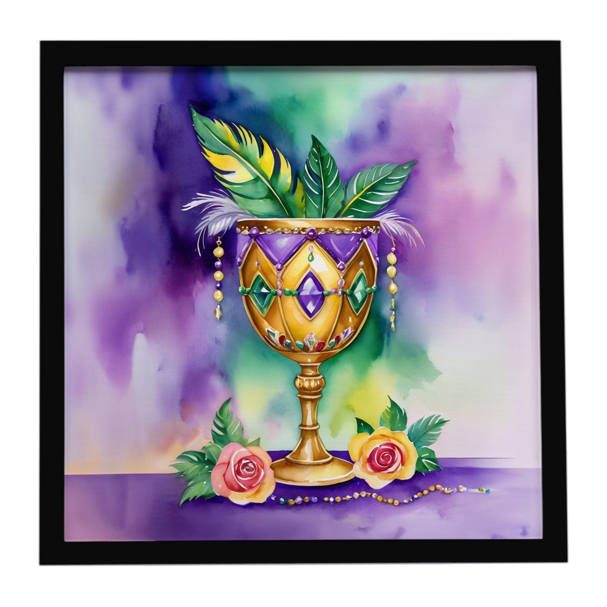 DAC5231MFP88 8 x 8 in. Goblet Mardi Gras Framed Metal Print