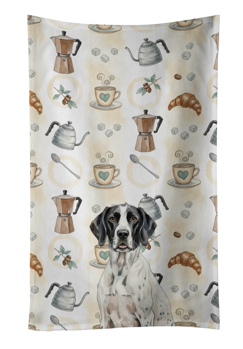 WDK7554KTWL 25 x 15 in. Black & White Pointer Coffee Bar Kitchen Towel