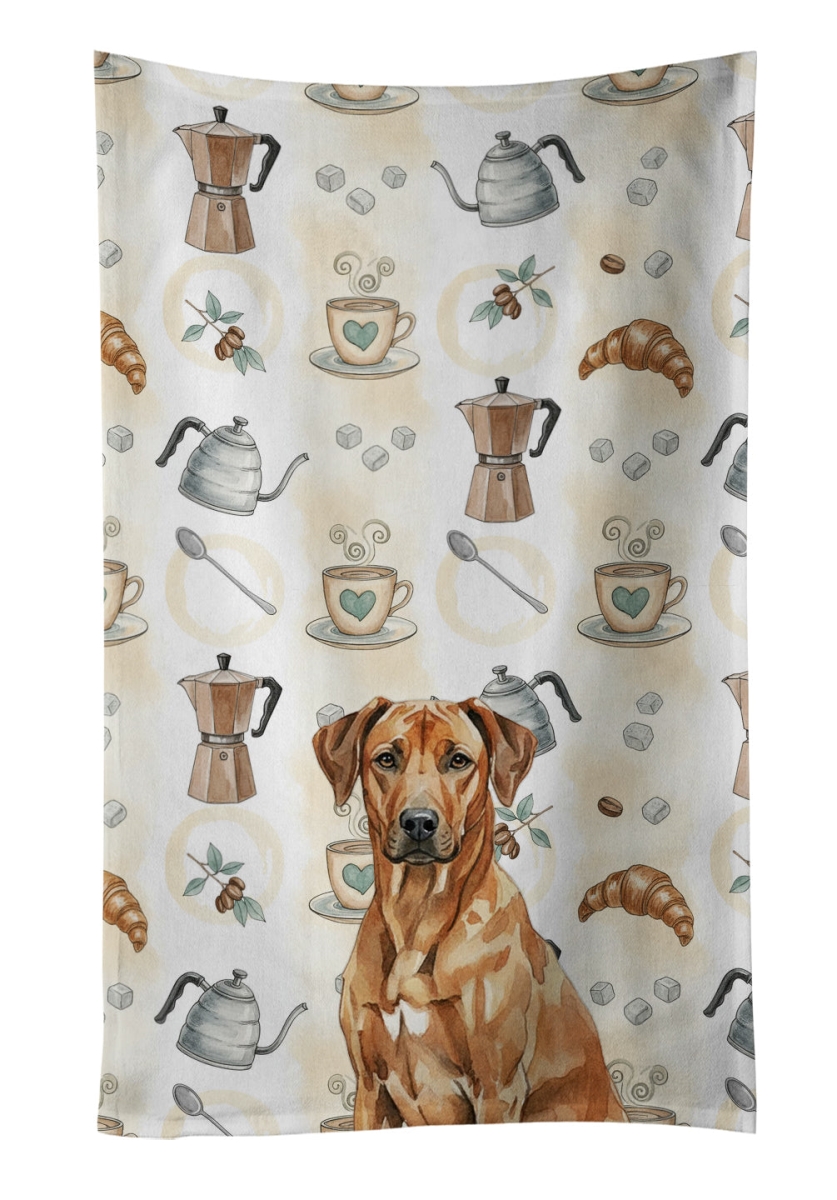 WDK7586KTWL 25 x 15 in. Rhodesian Ridgeback Coffee Bar Kitchen Towel