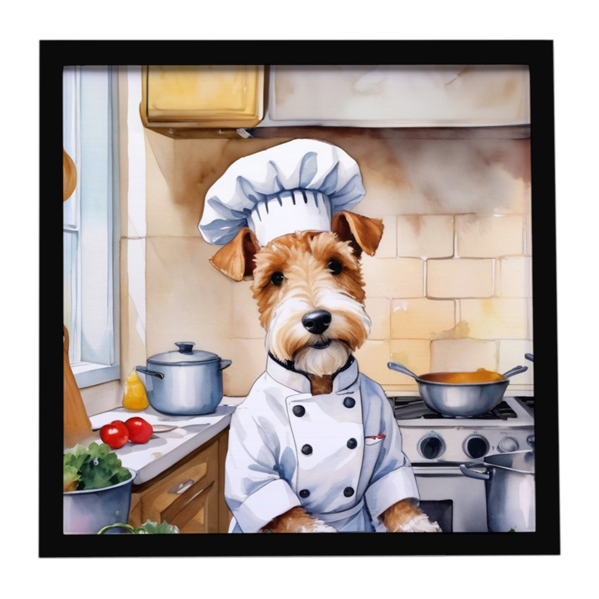 DAC6250MFP88 8 x 8 in. Fox Terrier The Chef Framed Metal Print