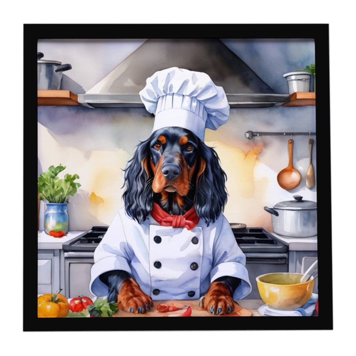 DAC6259MFP88 8 x 8 in. Gordon Setter The Chef Framed Metal Print