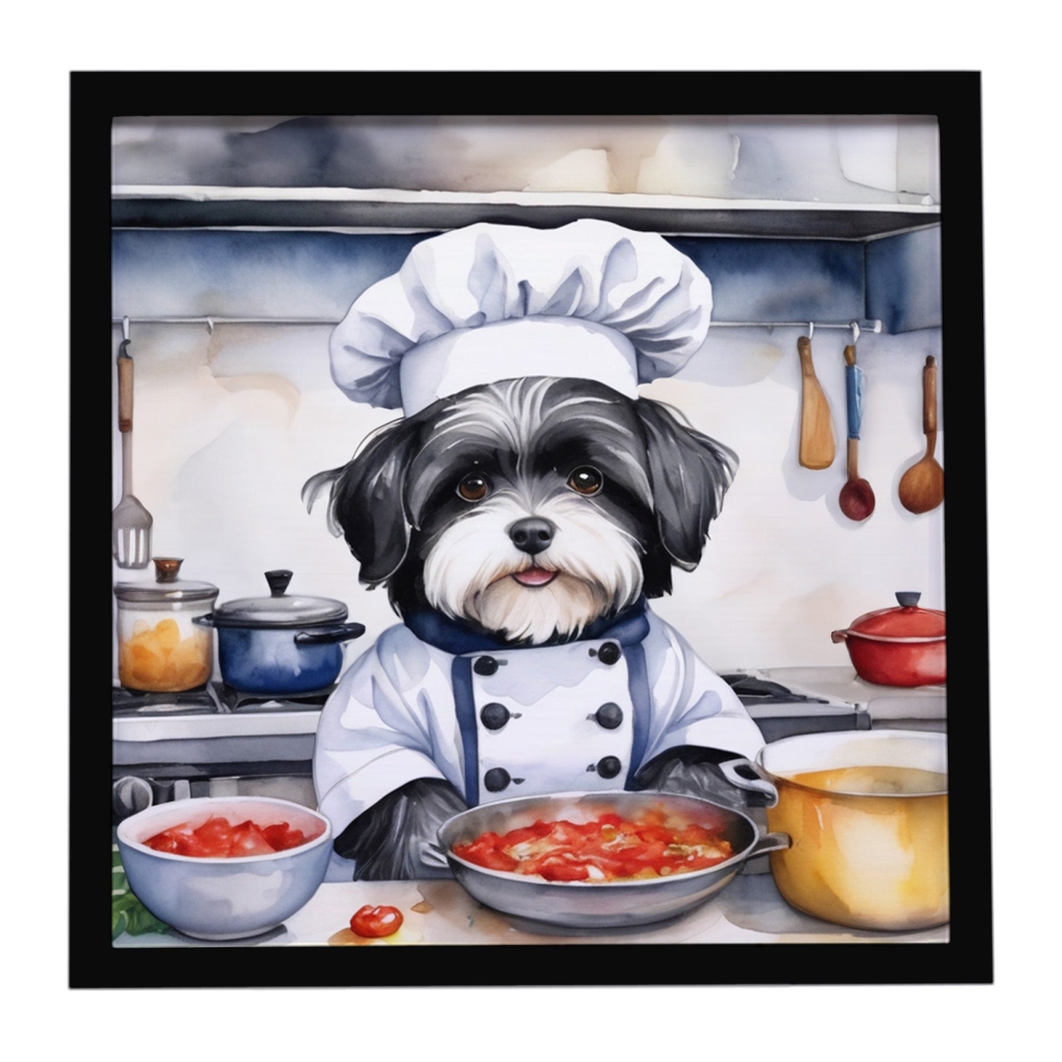 DAC6265MFP88 8 x 8 in. Havanese The Chef Framed Metal Print