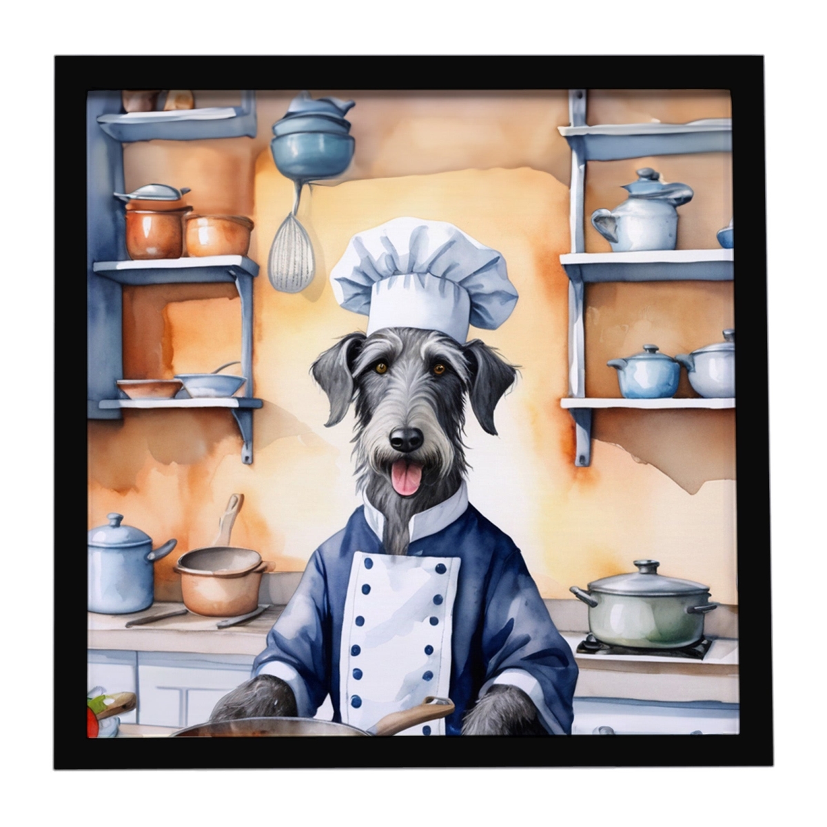 DAC6322MFP88 8 x 8 in. Scottish Deerhound The Chef Framed Metal Print