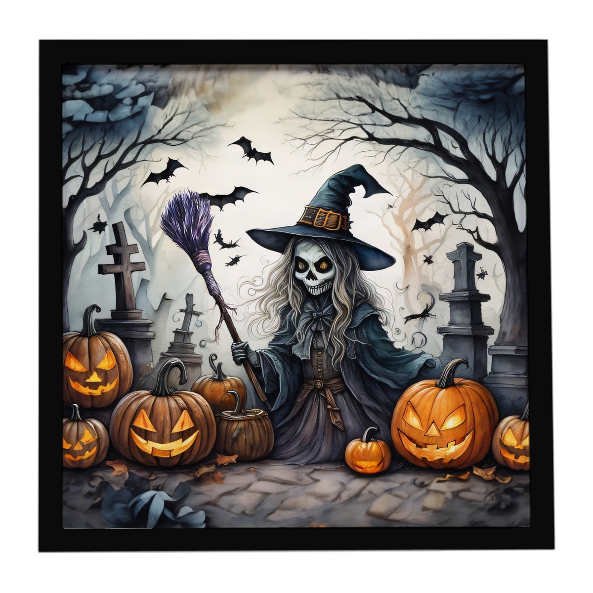 DAC2282MFP88 8 x 8 in. Witch Spooky Halloween Framed Metal Print