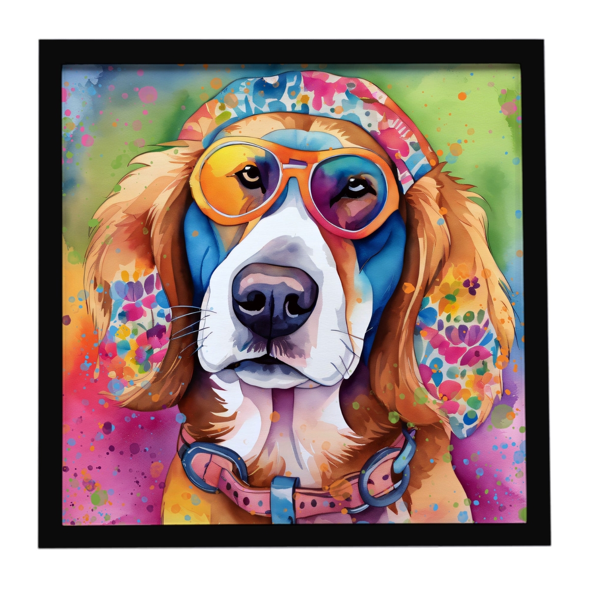 DAC2582MFP88 8 x 8 in. Hippie Dawg Framed Metal Print