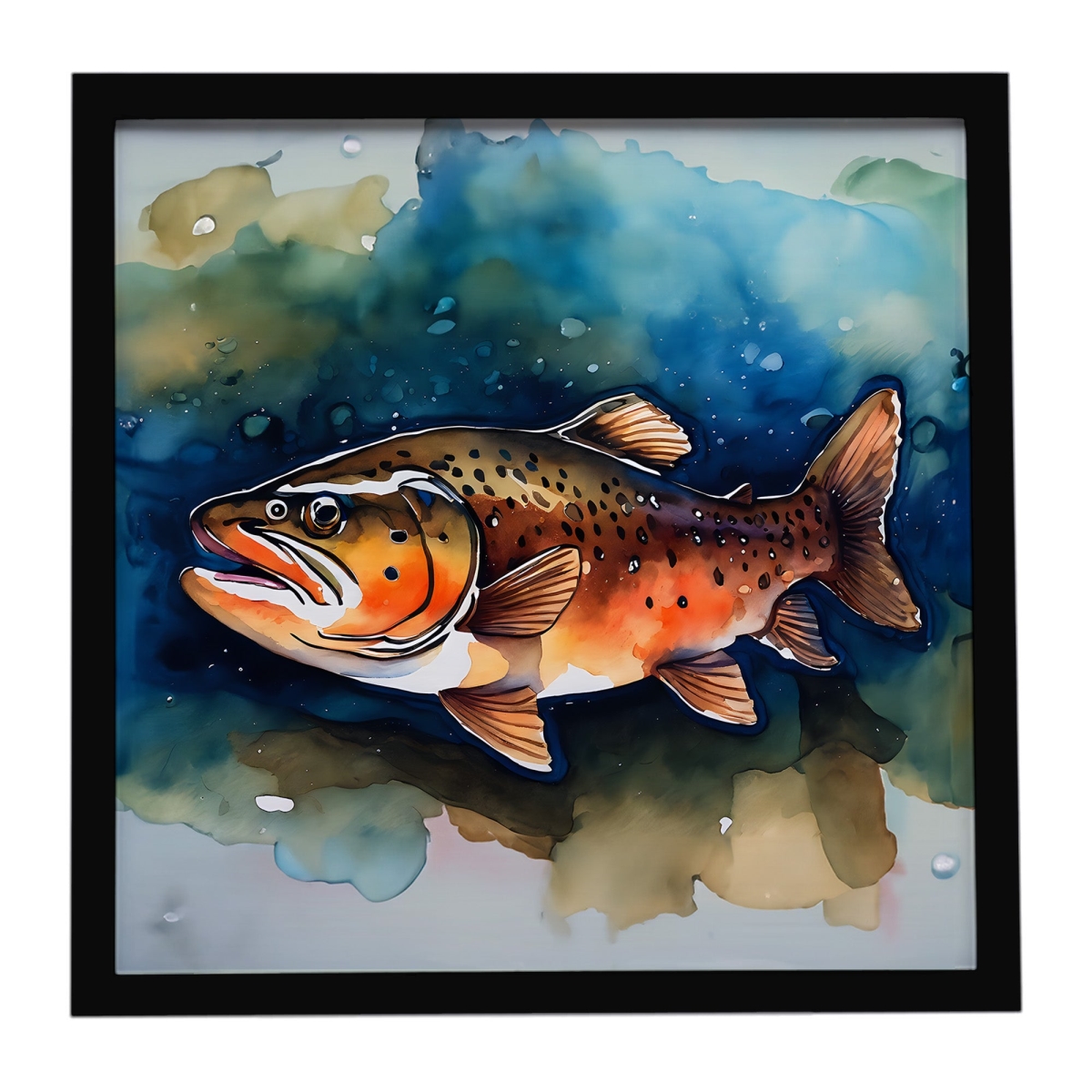 DAC2777MFP88 8 x 8 in. Brown Trout Framed Metal Print
