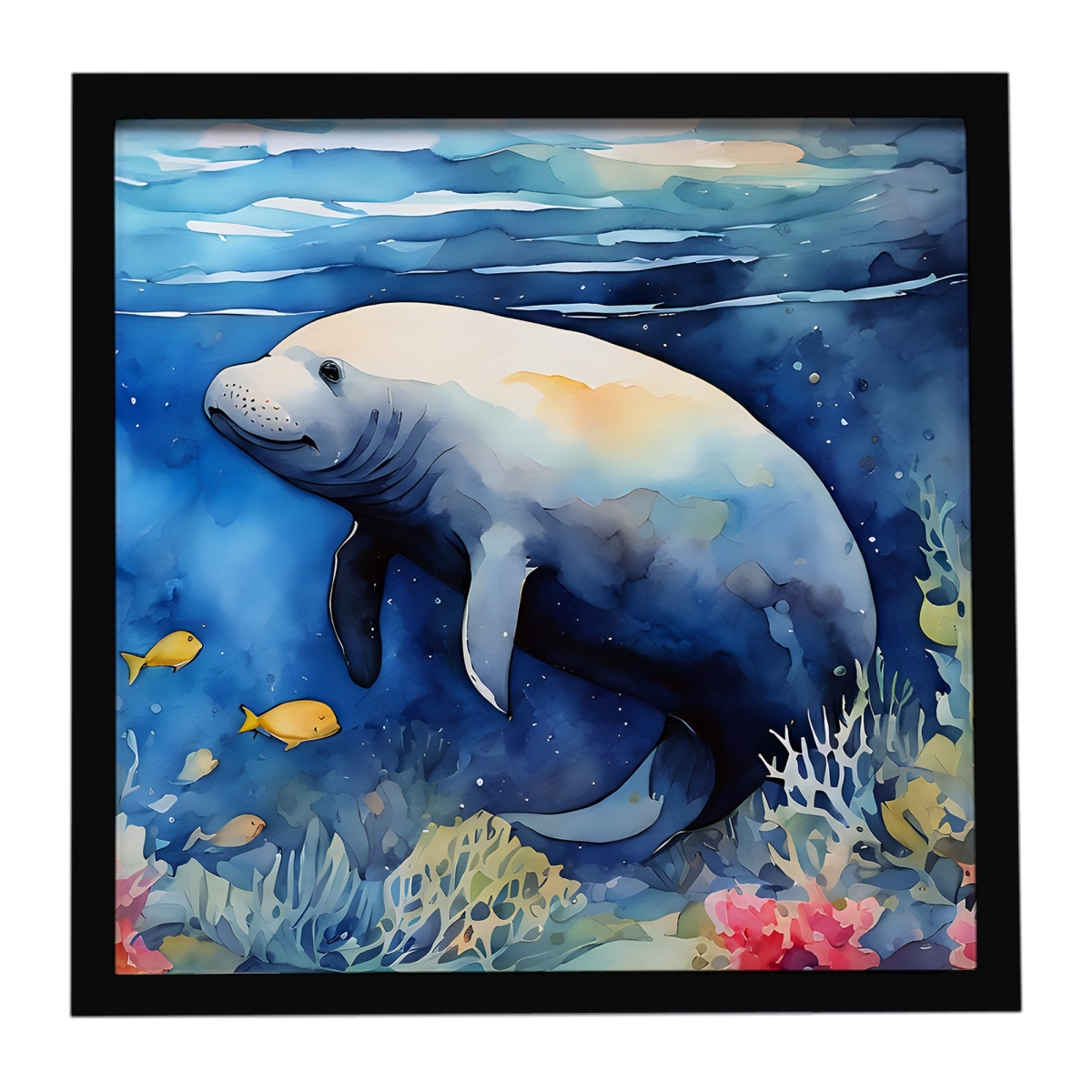 DAC2811MFP88 8 x 8 in. Manatee Framed Metal Print