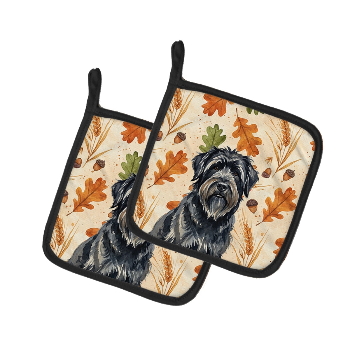 Picture of Carolines Treasures WDK7733PTHD 7.5 x 7.5 in. Bouvier des Flandres Heirloom Fall Pair of Pot Holders