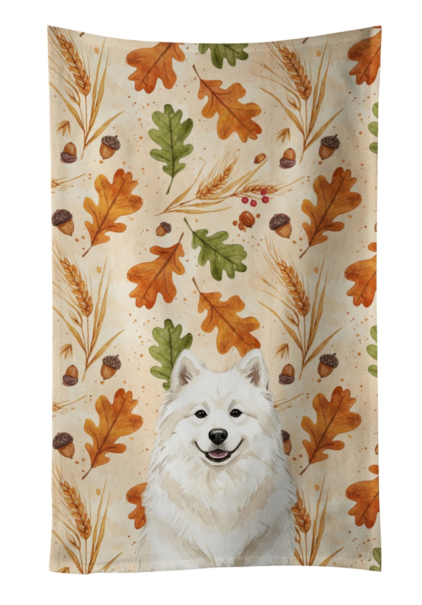 WDK7998KTWL 25 x 15 in. Cream Samoyed Heirloom Fall Kitchen Towel
