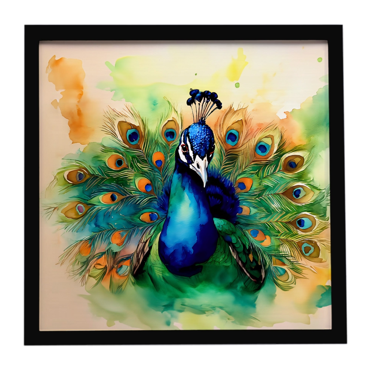 DAC3248MFP88 8 x 8 in. Peacock Framed Metal Print