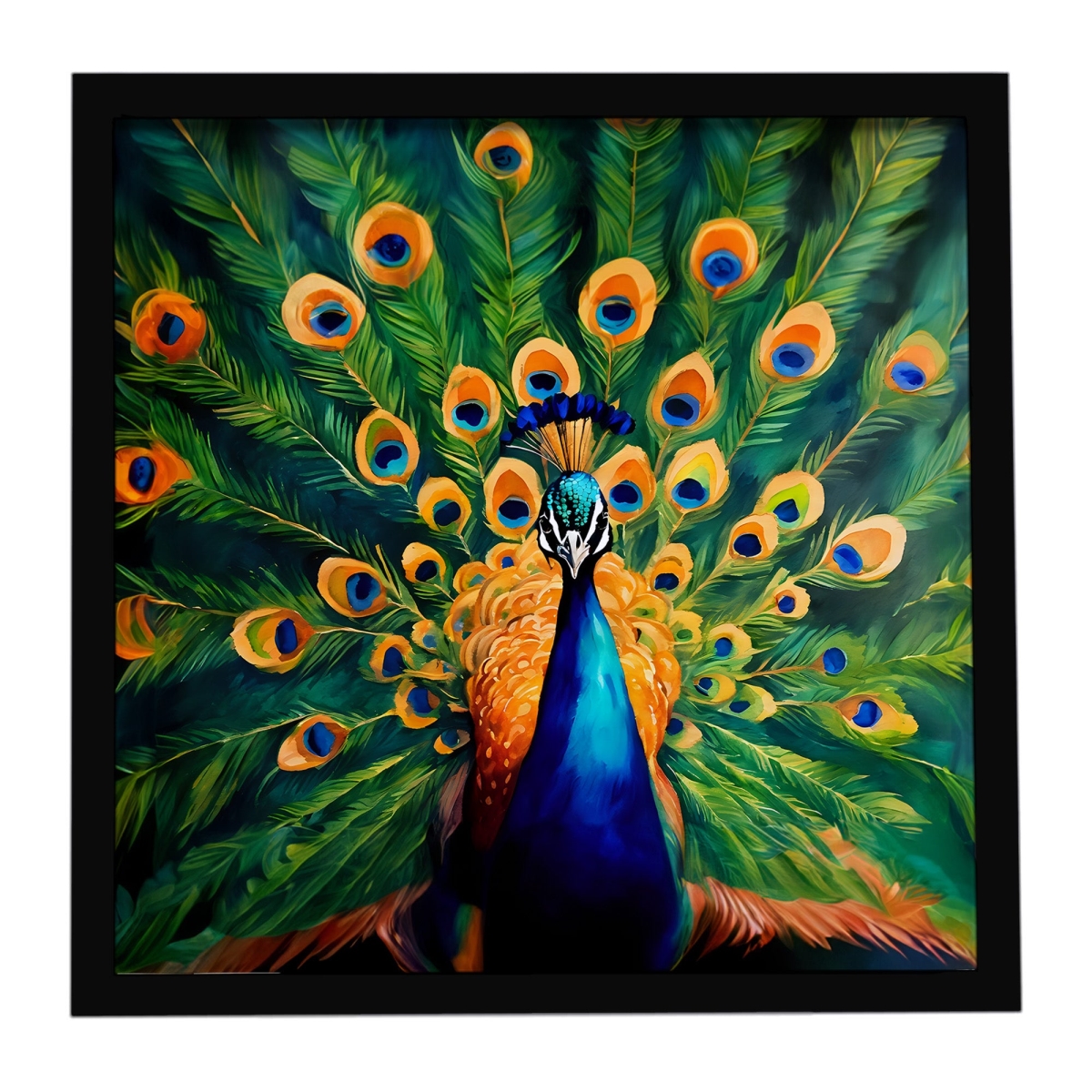 DAC3250MFP88 8 x 8 in. Peacock Framed Metal Print