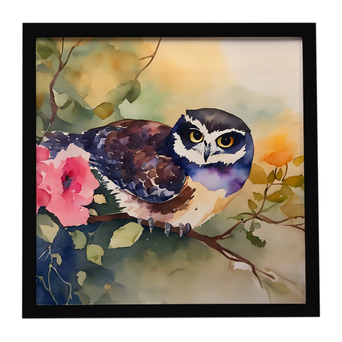 DAC3268MFP88 8 x 8 in. Spectacled Owl Framed Metal Print