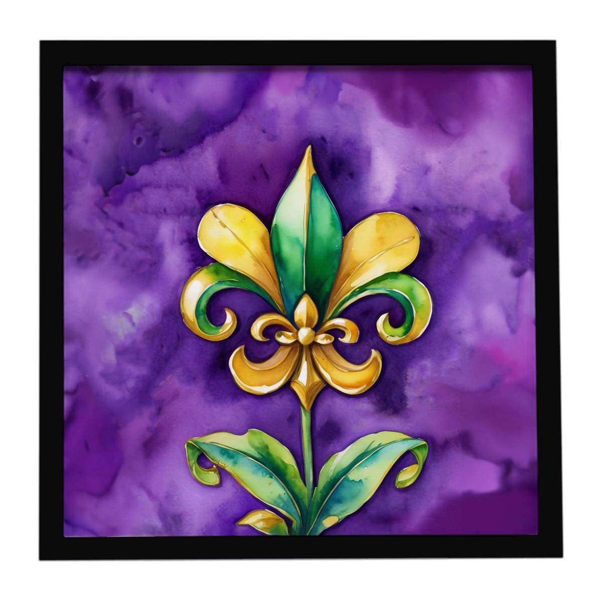 DAC5227MFP88 8 x 8 in. Fleur-de-lis Mardi Gras Framed Metal Print