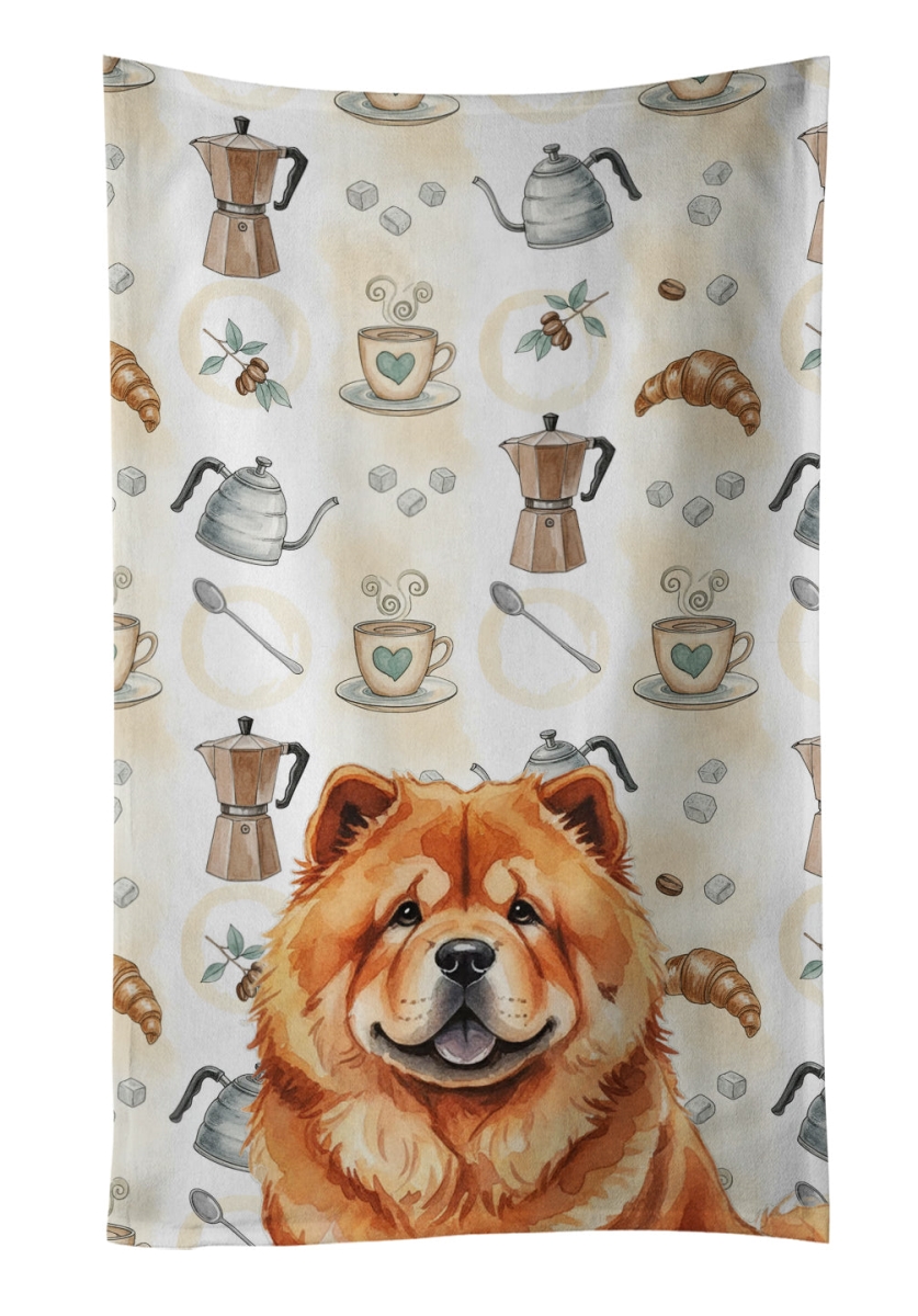 WDK7380KTWL 25 x 15 in. Red Chow-Chow Coffee Bar Kitchen Towel