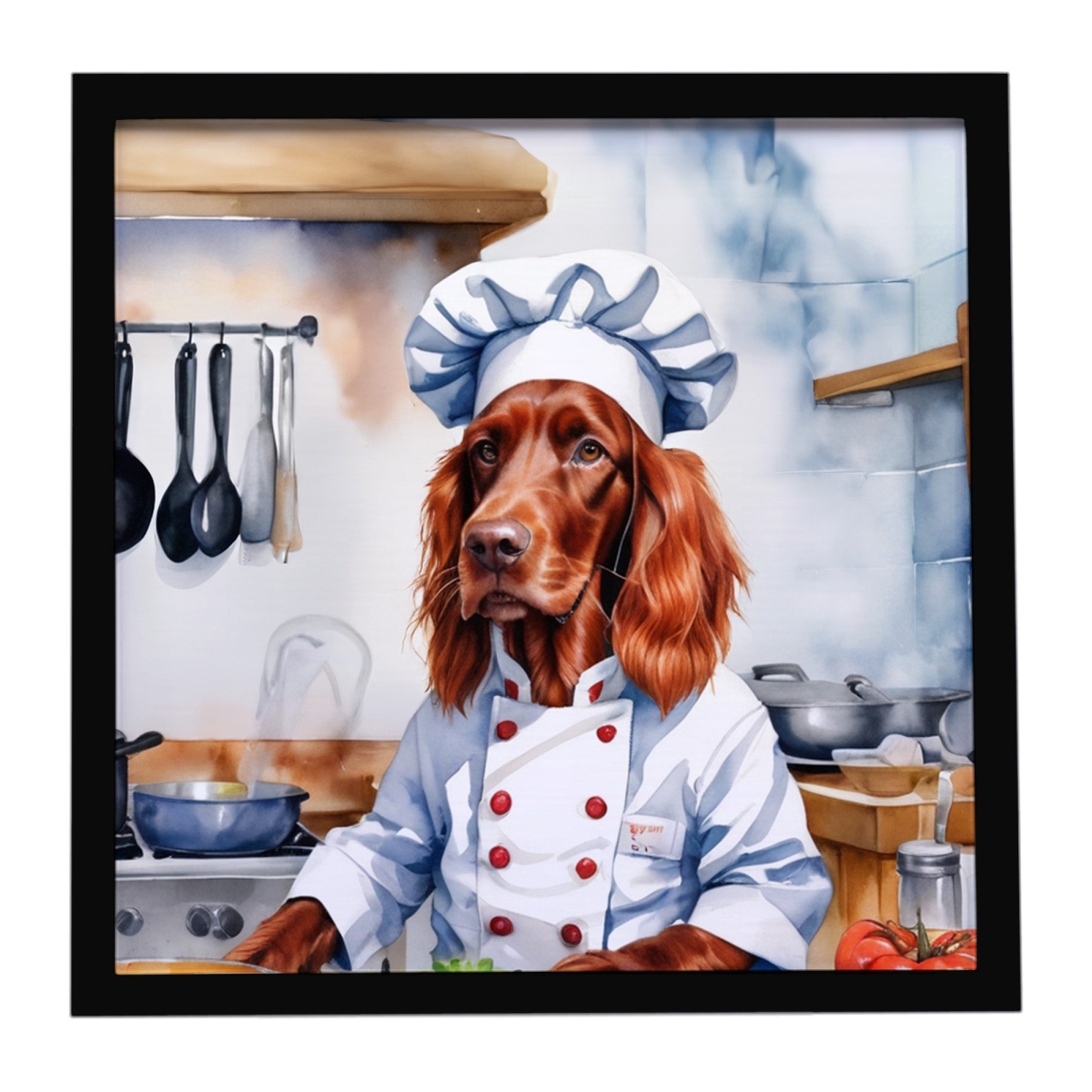 DAC6266MFP88 8 x 8 in. Irish Setter The Chef Framed Metal Print