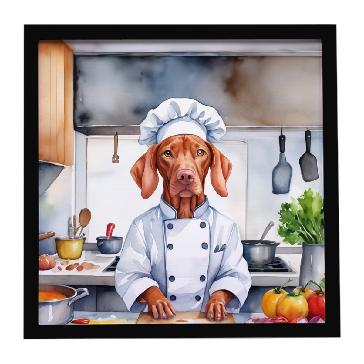 DAC6335MFP88 8 x 8 in. Vizsla The Chef Framed Metal Print