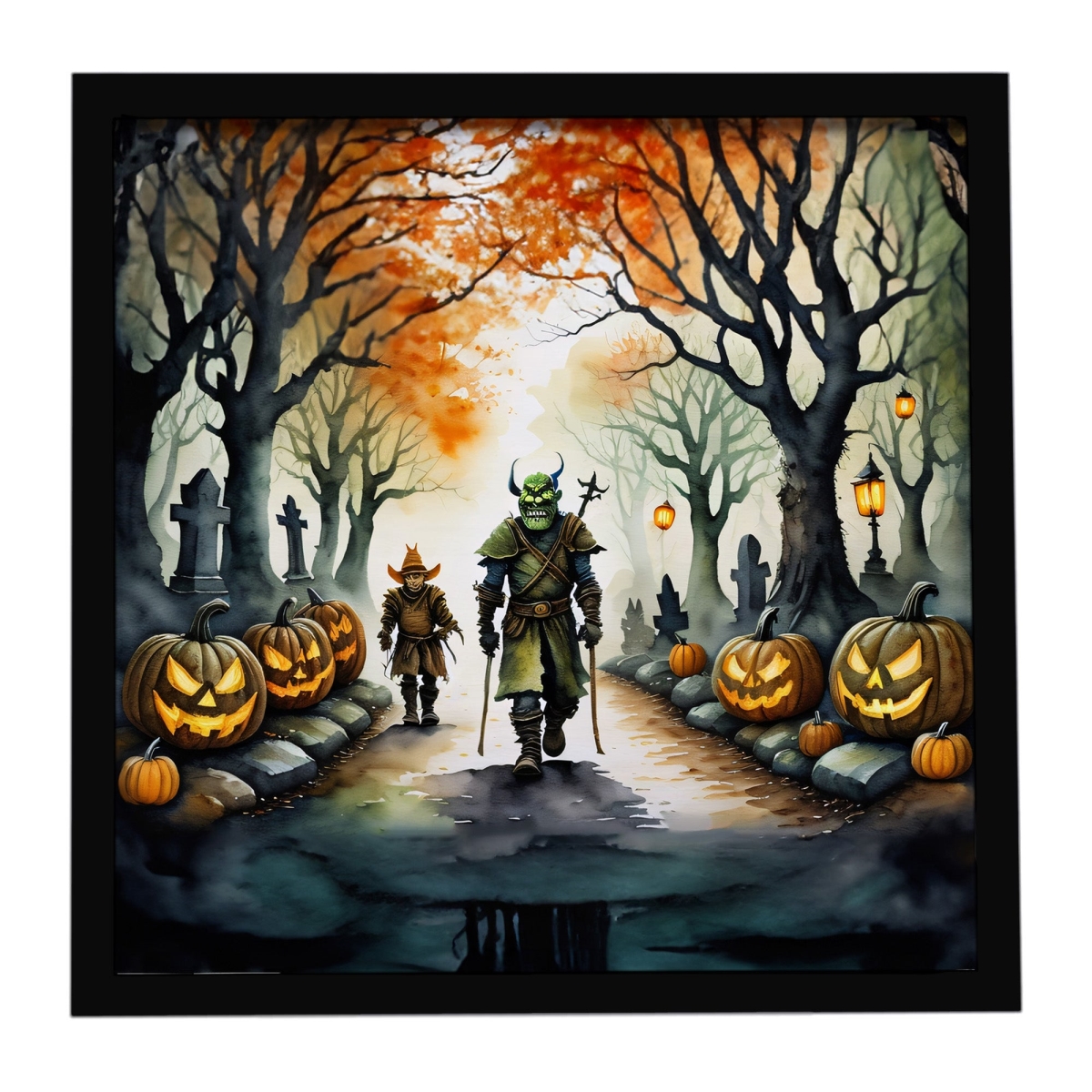 DAC2263MFP88 8 x 8 in. Orcs Spooky Halloween Framed Metal Print