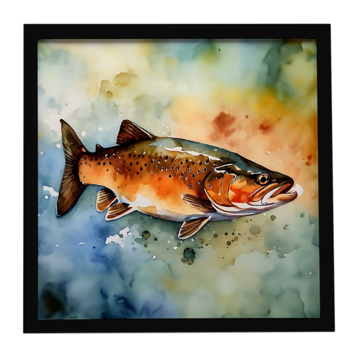 DAC2779MFP88 8 x 8 in. Brown Trout Framed Metal Print