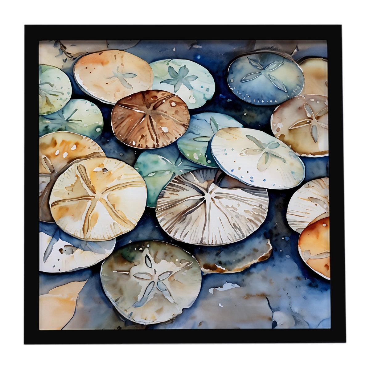 DAC2819MFP88 8 x 8 in. Sand Dollars Framed Metal Print