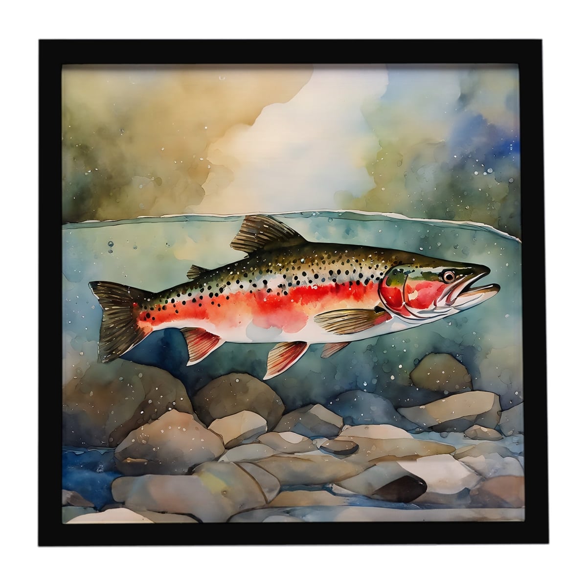 DAC2840MFP88 8 x 8 in. Trout Framed Metal Print