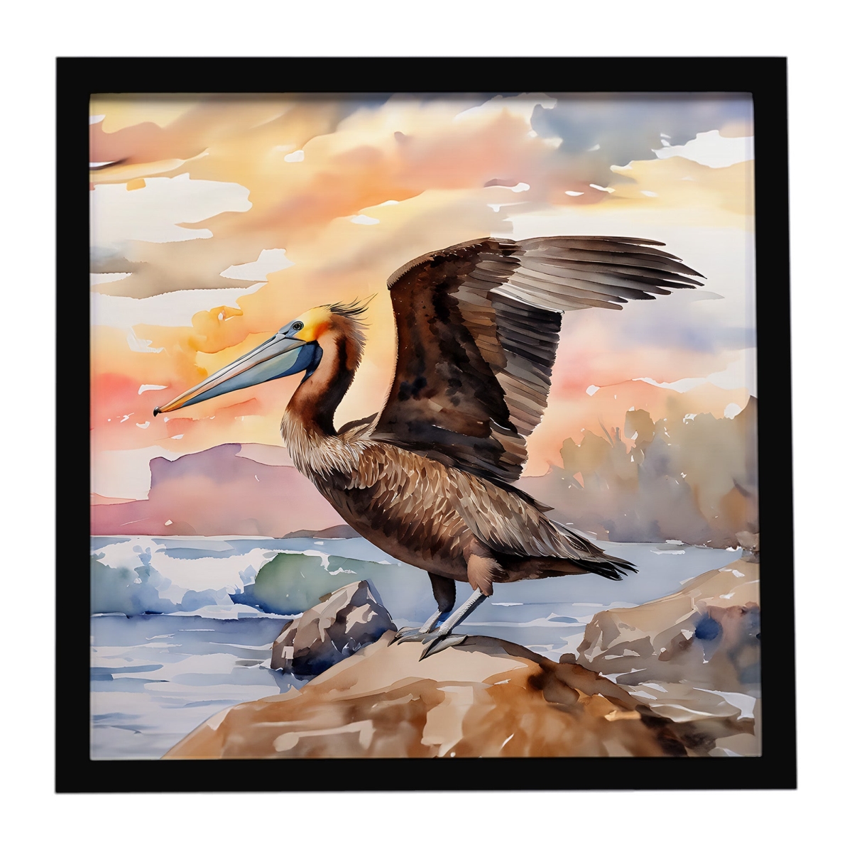 DAC2857MFP88 8 x 8 in. Pelican Framed Metal Print