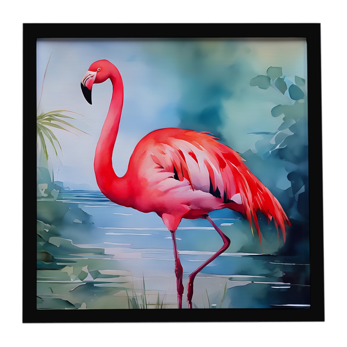 DAC2861MFP88 8 x 8 in. Flamingo Framed Metal Print
