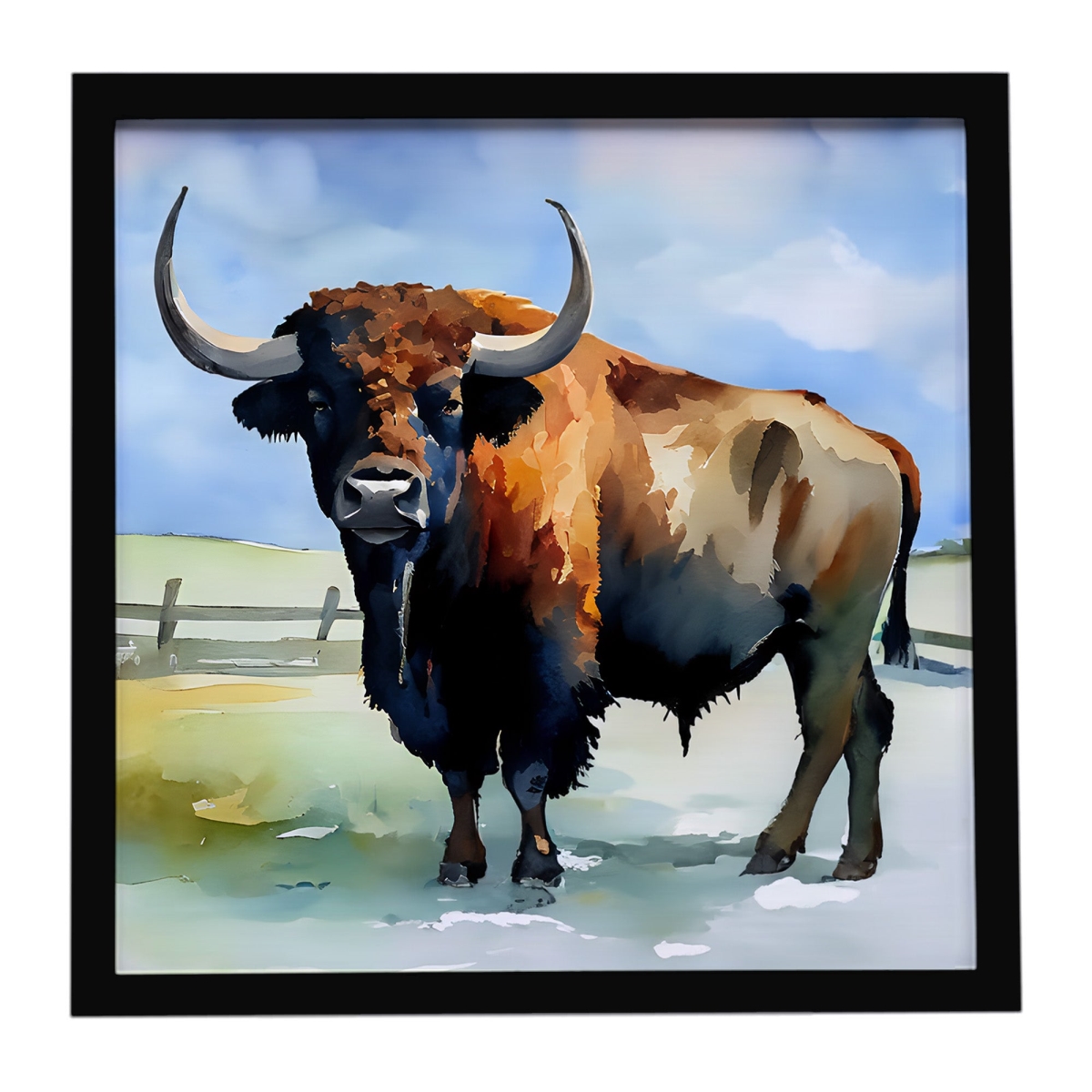 DAC2874MFP88 8 x 8 in. American Bison Framed Metal Print