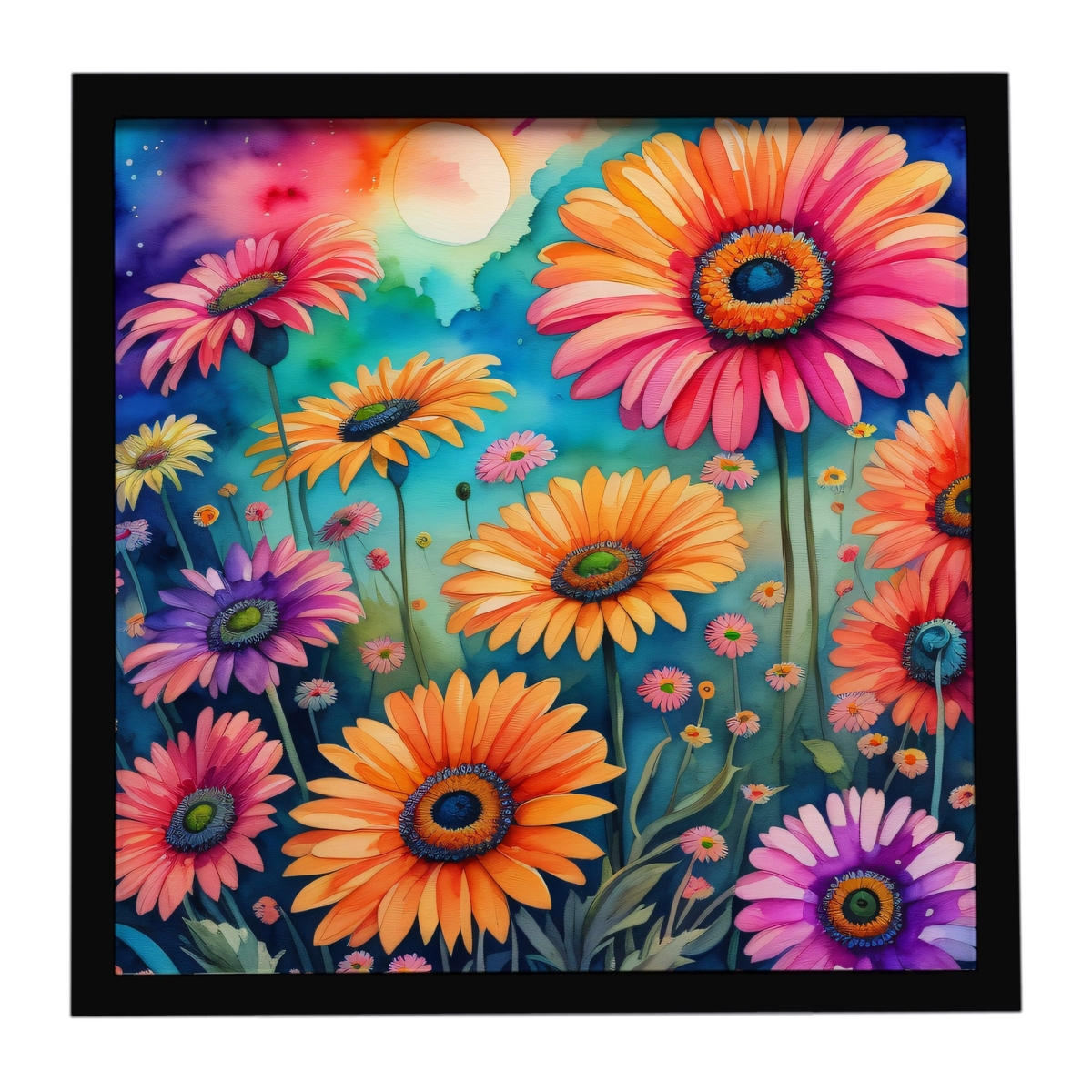 DAC1960MFP88 8 x 8 in. Colorful Gerbera Daisies Framed Metal Print
