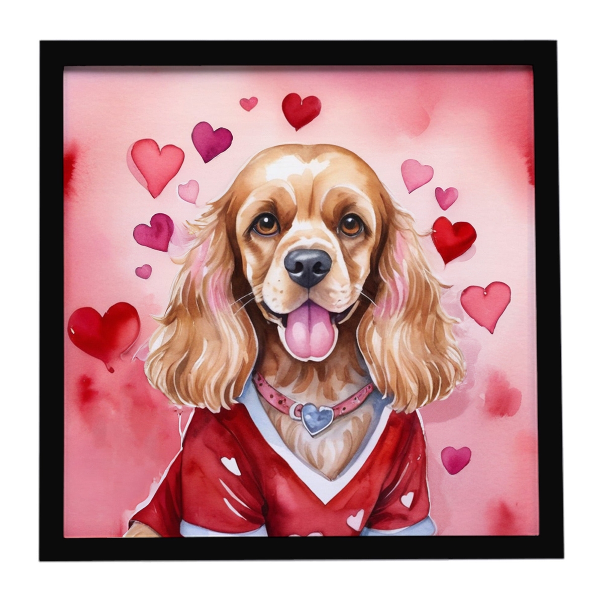 DAC5322MFP88 8 x 8 in. Cocker Spaniel My Valentine Framed Metal Print