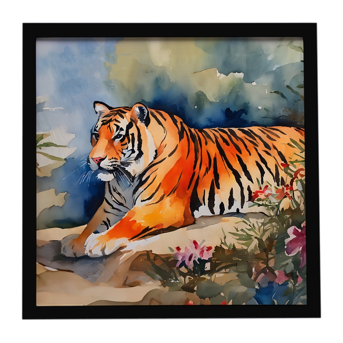DAC2990MFP88 8 x 8 in. Tiger Framed Metal Print