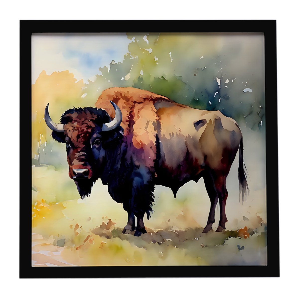 DAC3011MFP88 8 x 8 in. Wood Bison Framed Metal Print