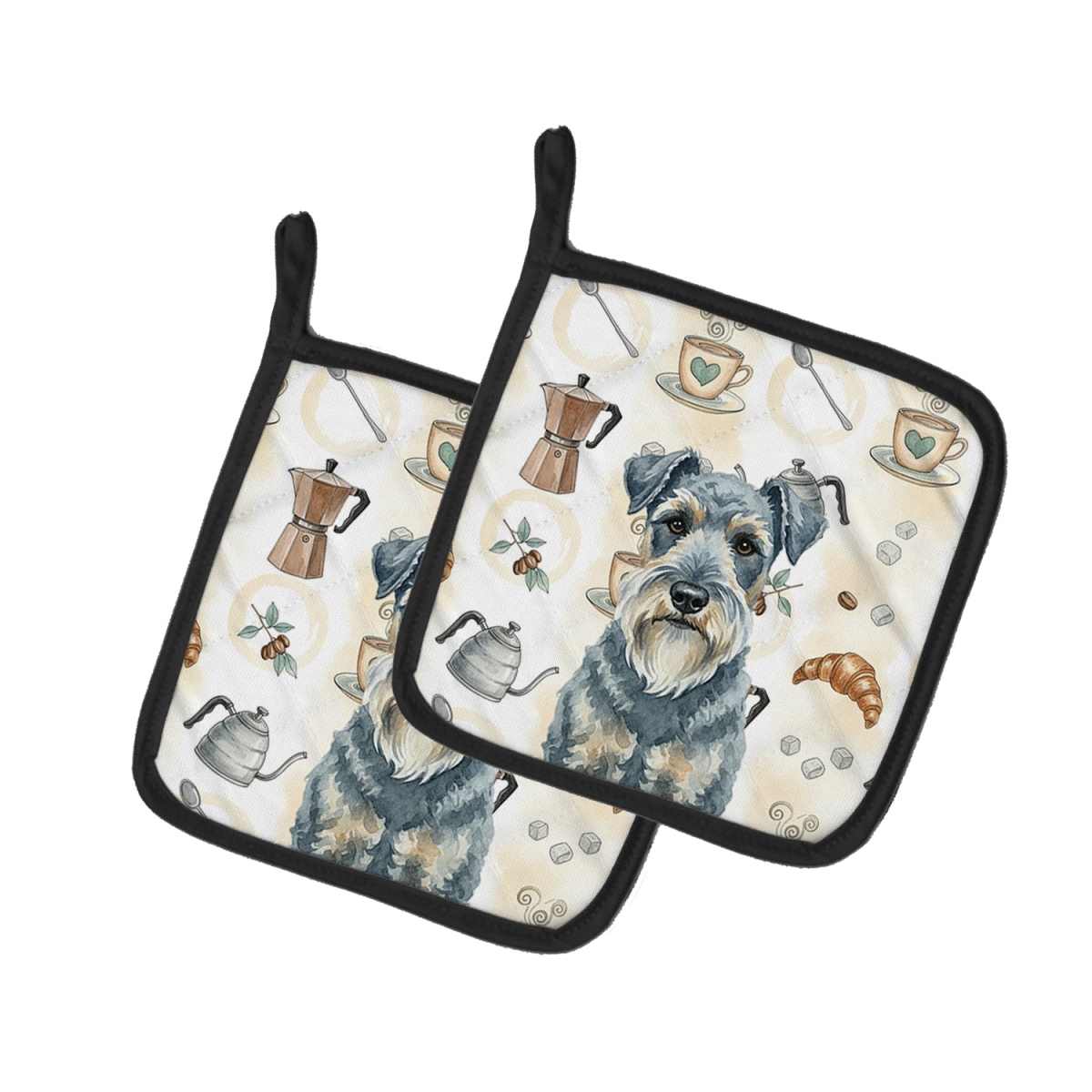 Picture of Carolines Treasures WDK7489PTHD 7.5 x 7.5 in. Kerry Blue Terrier Coffee Bar Pair of Pot Holders