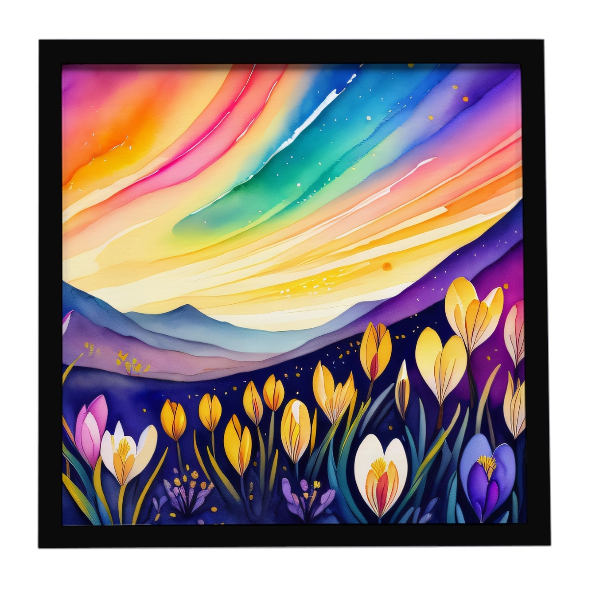 DAC1424MFP88 8 x 8 in. Crocus in Color Framed Metal Print